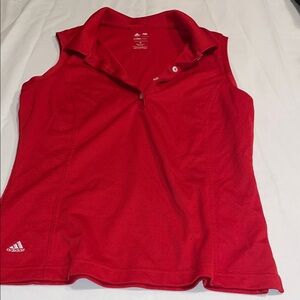 Adidas Red Sleeveless Polo